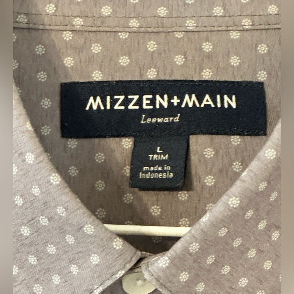Mizzen+Main Gray Patterned Button-Down Shirt - image 2